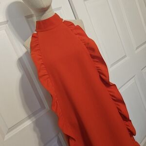 Ted Baker Torriya Halterneck Scallop Ruffle Tunic Dress